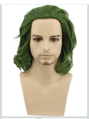 Green Short Wavy Wig - Fashion Hair